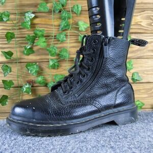 Dr. Martens Black Leather Combat Boots